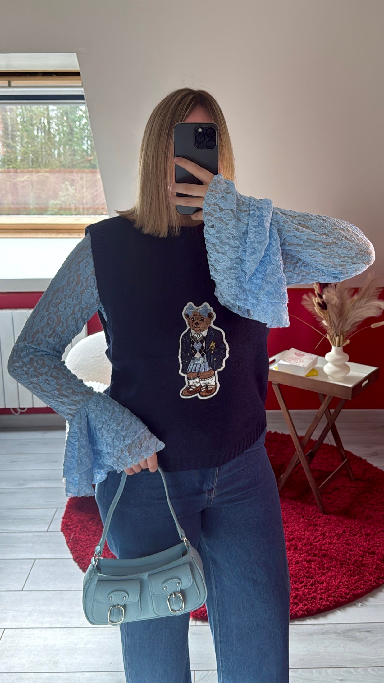 PULL SANS MANCHE OURS BLEU - MaisonKLLY