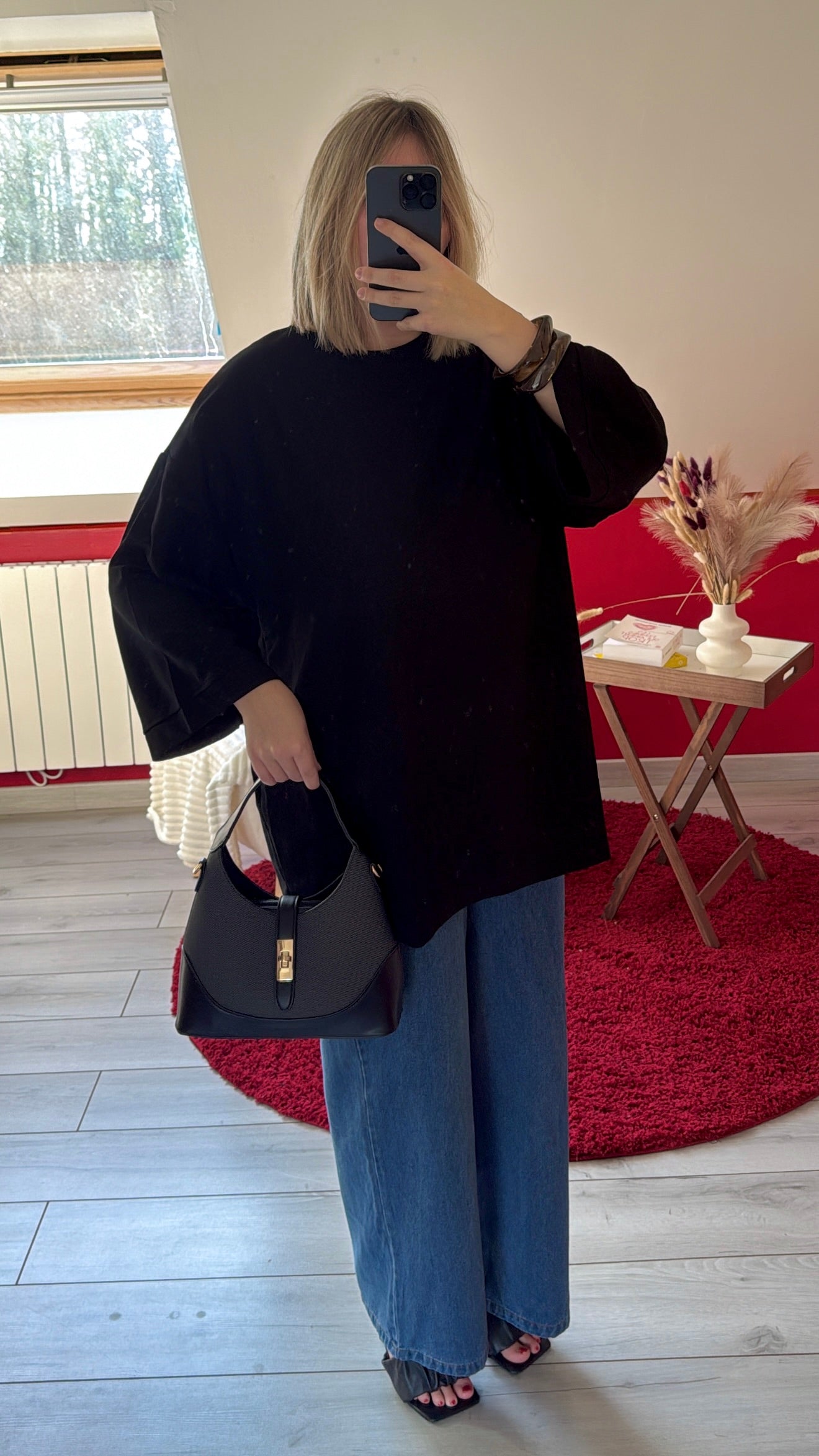 TUNIQUE COTON NOIR - MaisonKLLY