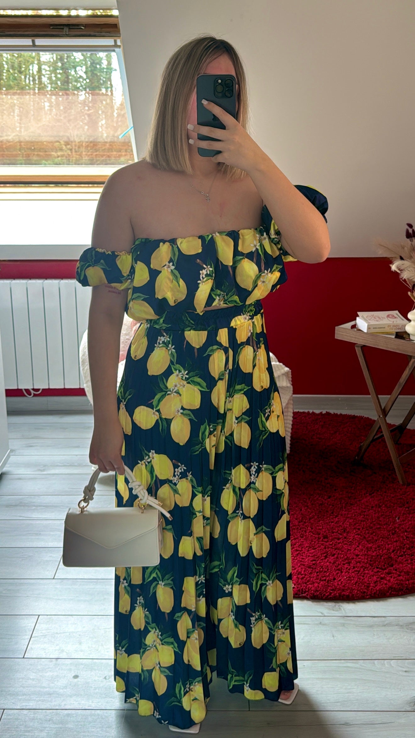 ENSEMBLE SATIN CITRON BLEU MARINE - MaisonKLLY