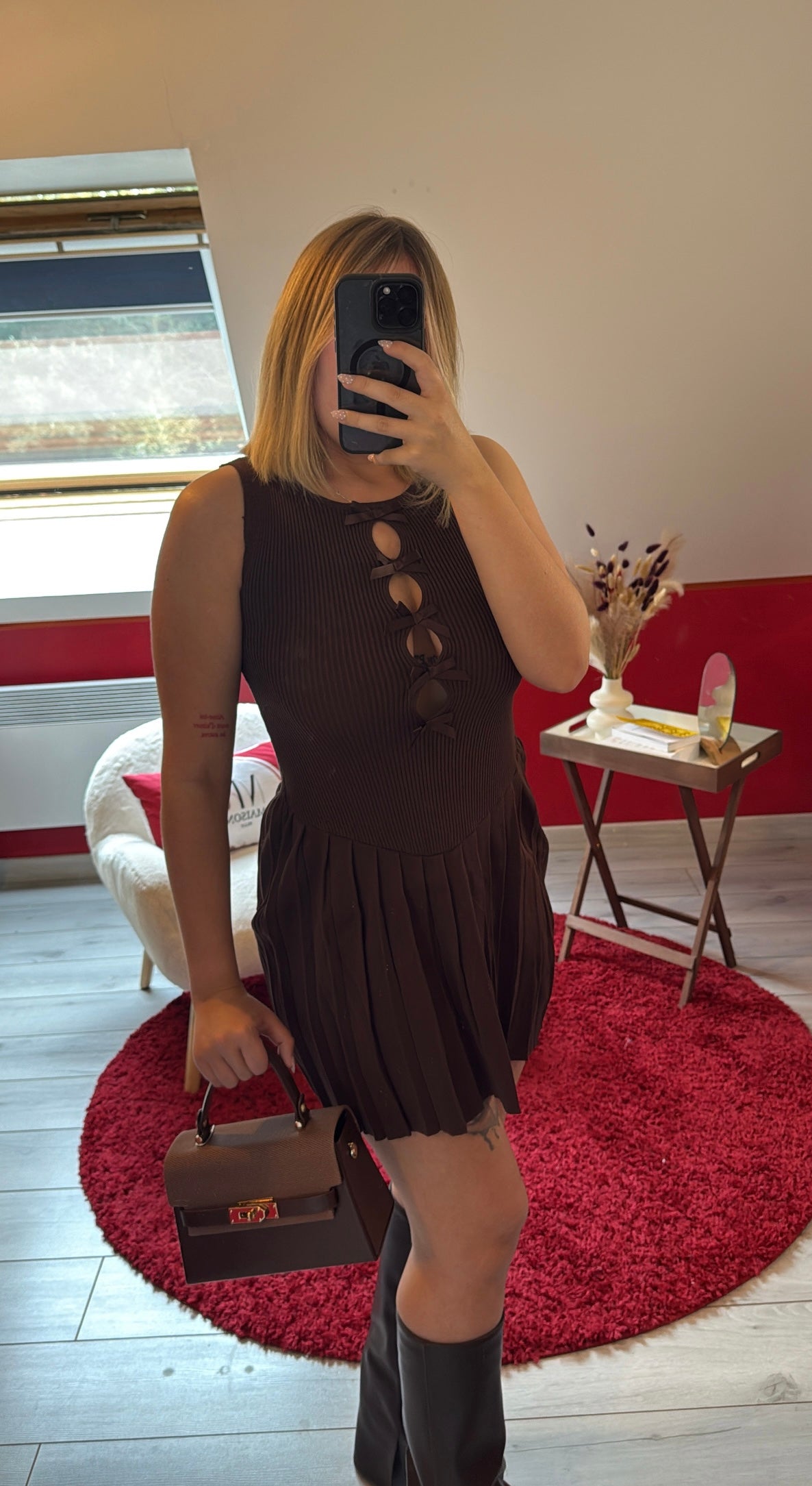 ROBE EN MAILLE CHOCOLAT