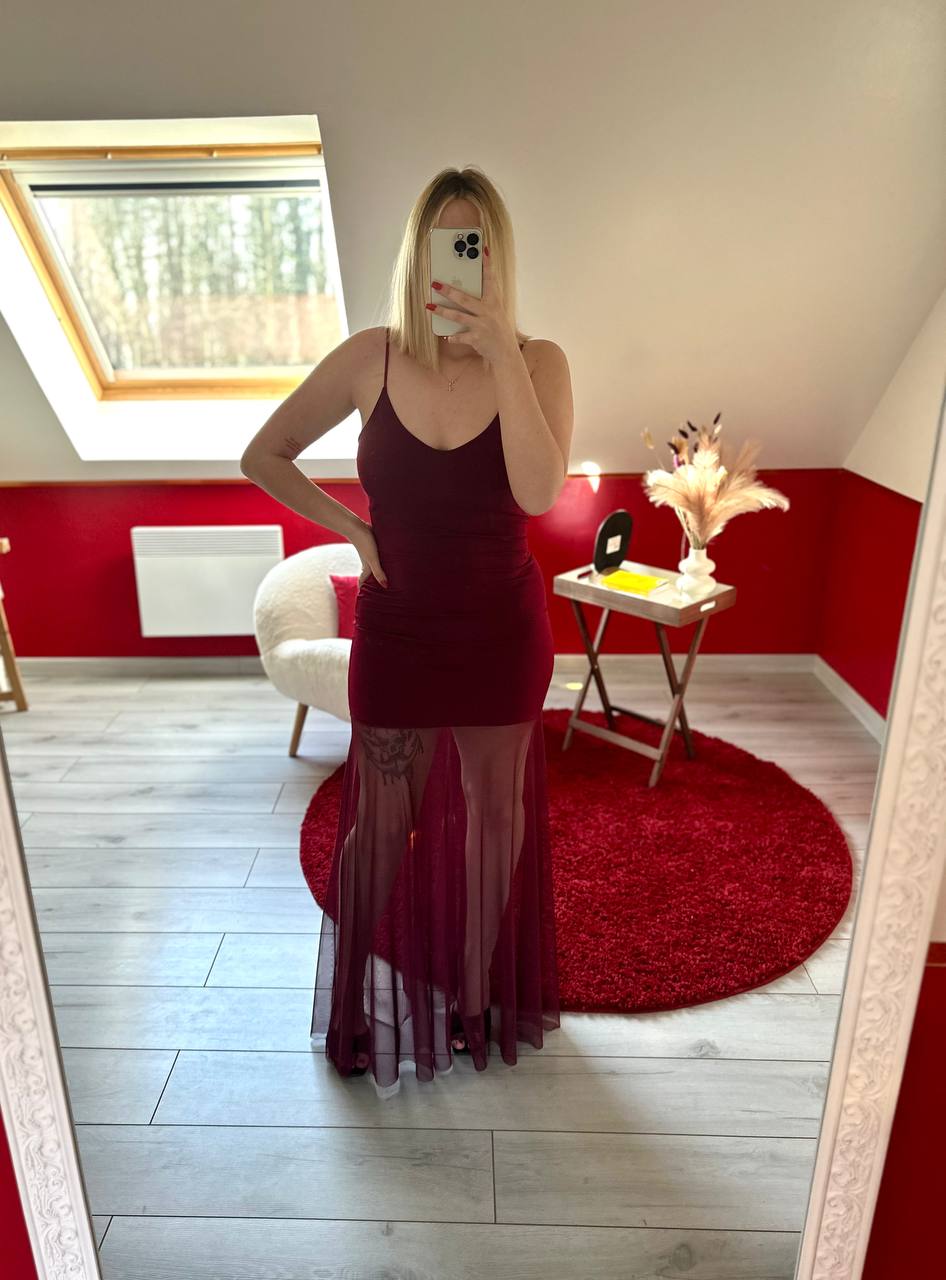 ROBE TULLE BORDEAUX - MaisonKLLY
