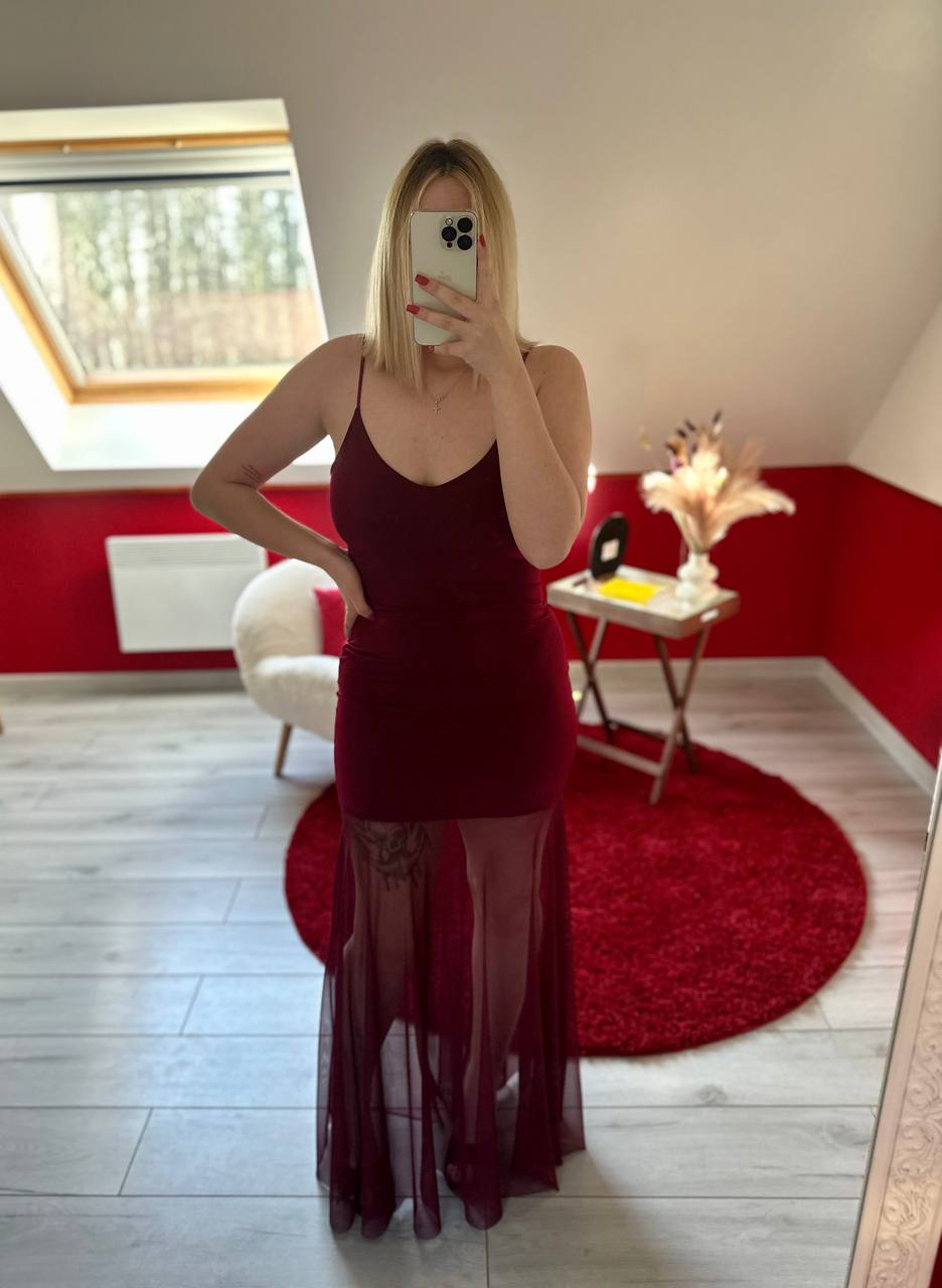 ROBE TULLE BORDEAUX - MaisonKLLY