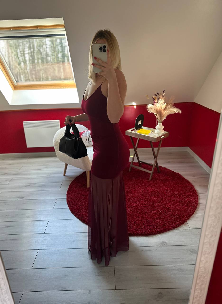 ROBE TULLE BORDEAUX - MaisonKLLY