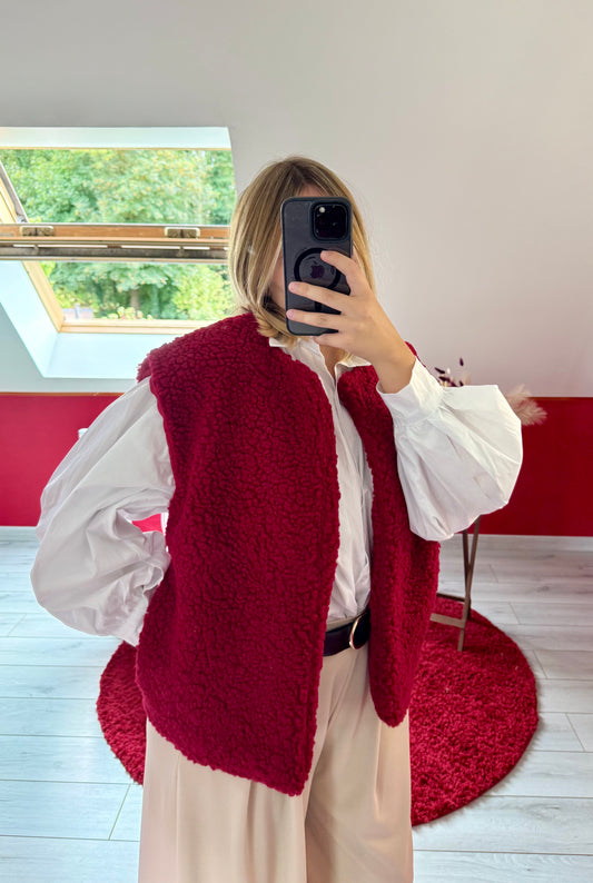 VESTE MOUMOUTE SANS MANCHE BORDEAUX - MaisonKLLY
