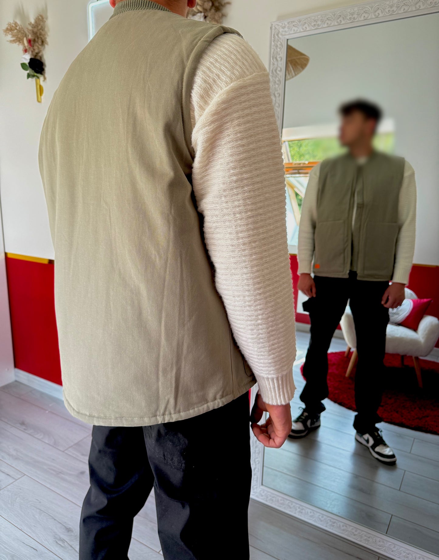 VESTE SANS MANCHE KAKI - MaisonKLLY
