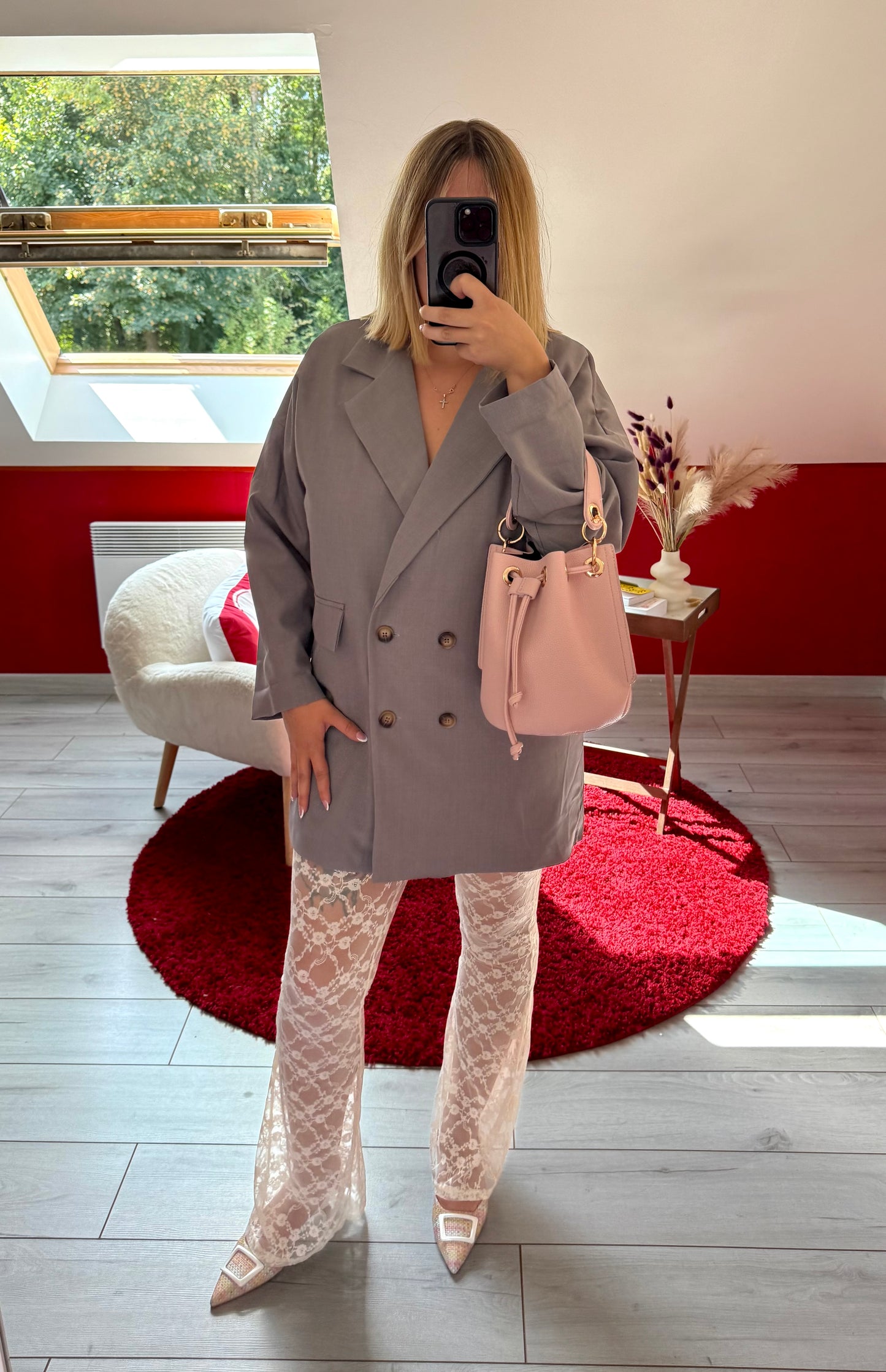 BLAZER OVERSIZE GRIS - MaisonKLLY