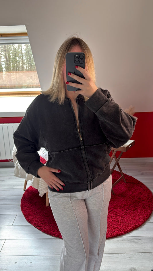 GILET NOIR EN COTON - MaisonKLLY