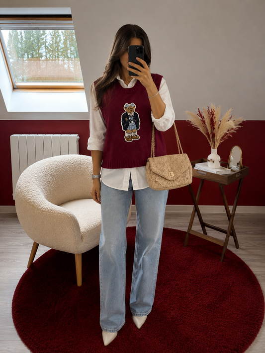 PULL SANS MANCHE OURS (plusieurs couleurs) - MaisonKLLY