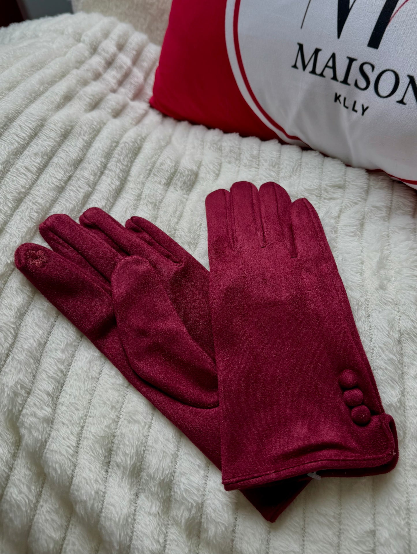 GANTS TACTILE BORDEAUX - MaisonKLLY