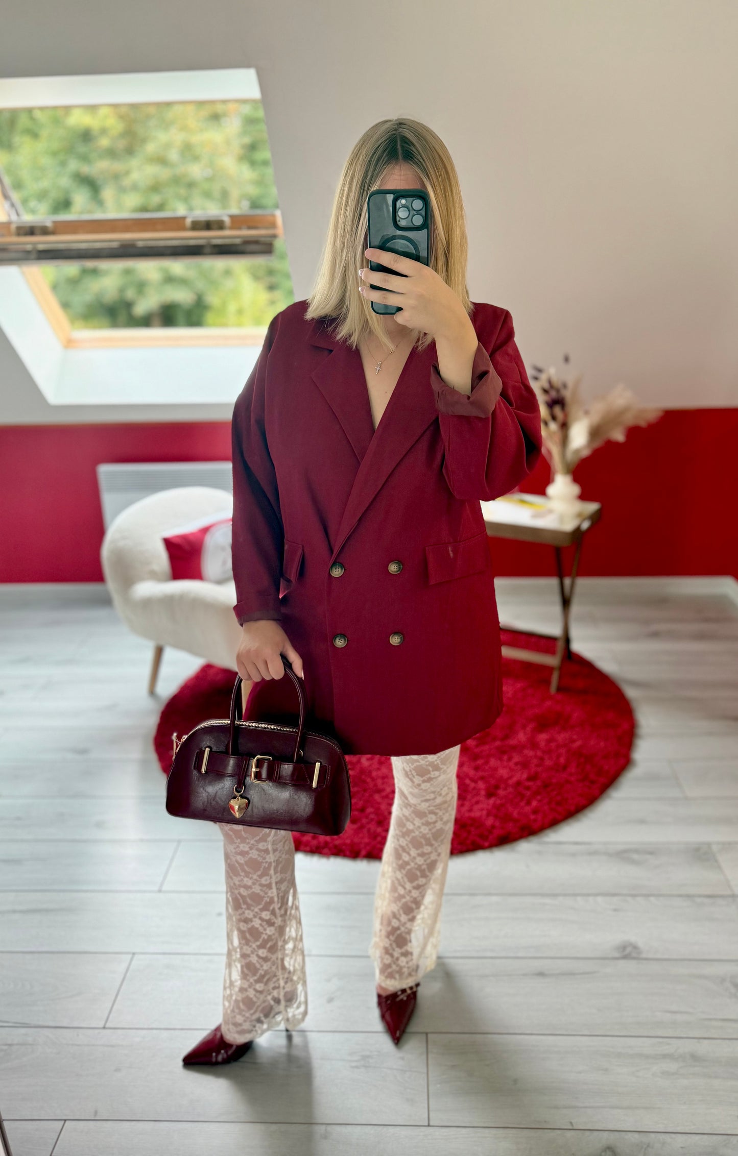 BLAZER OVERSIZE BORDEAUX - MaisonKLLY