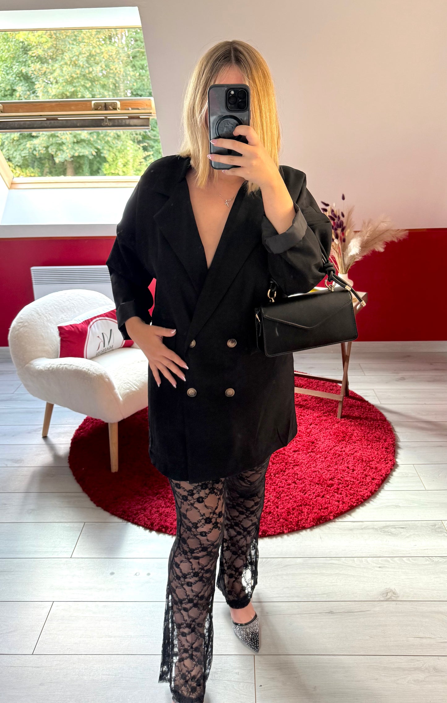 BLAZER OVERSIZE NOIR - MaisonKLLY