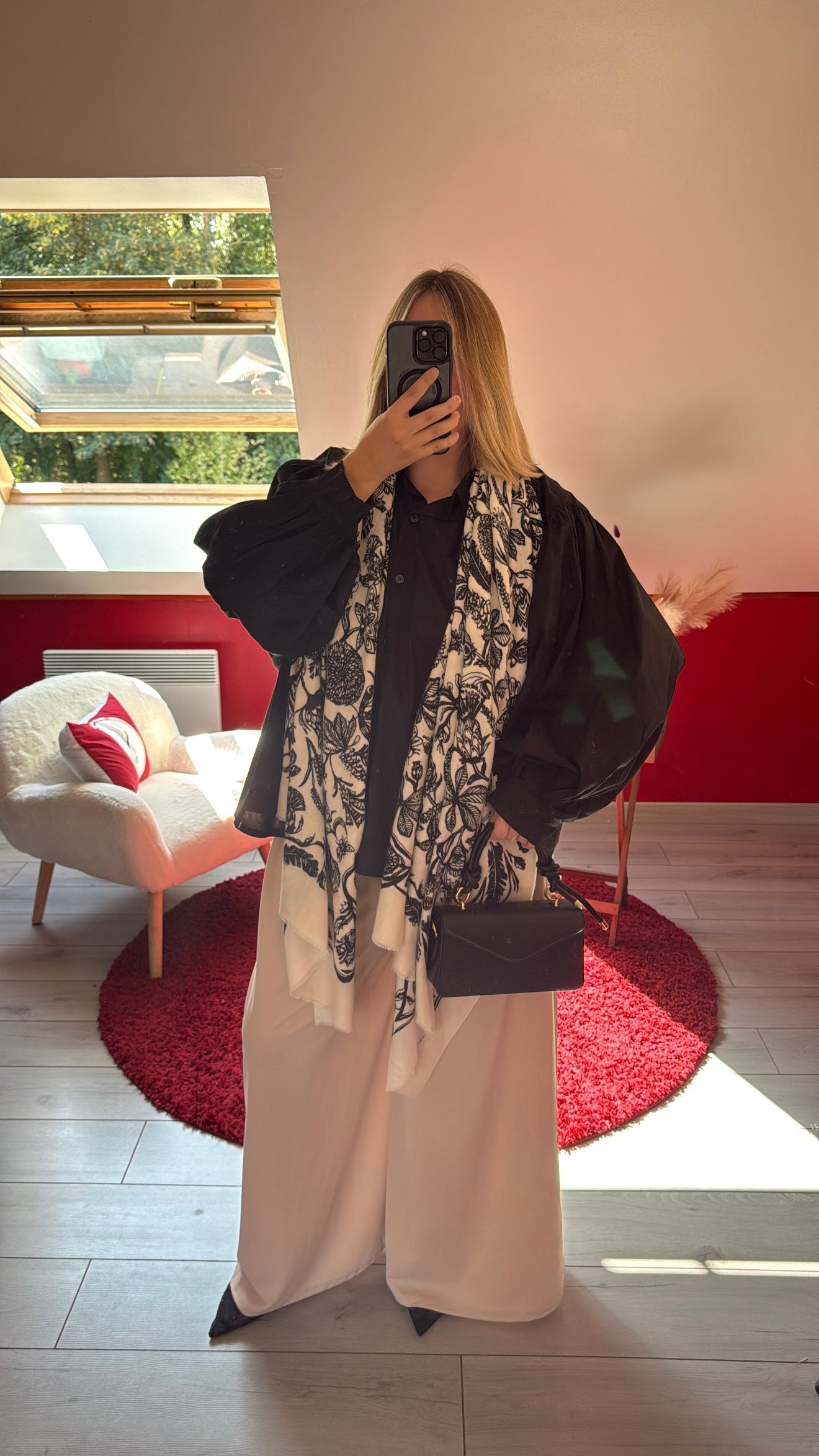 CHEMISE MANCHE BOUFFANTE NOIR - MaisonKLLY