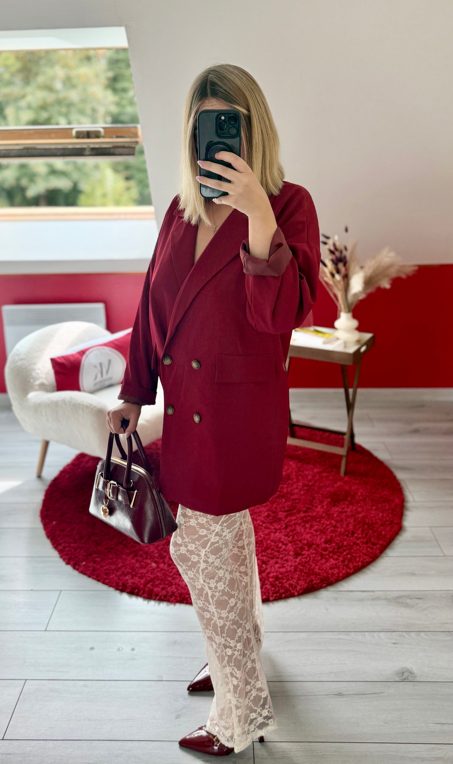 BLAZER OVERSIZE BORDEAUX - MaisonKLLY