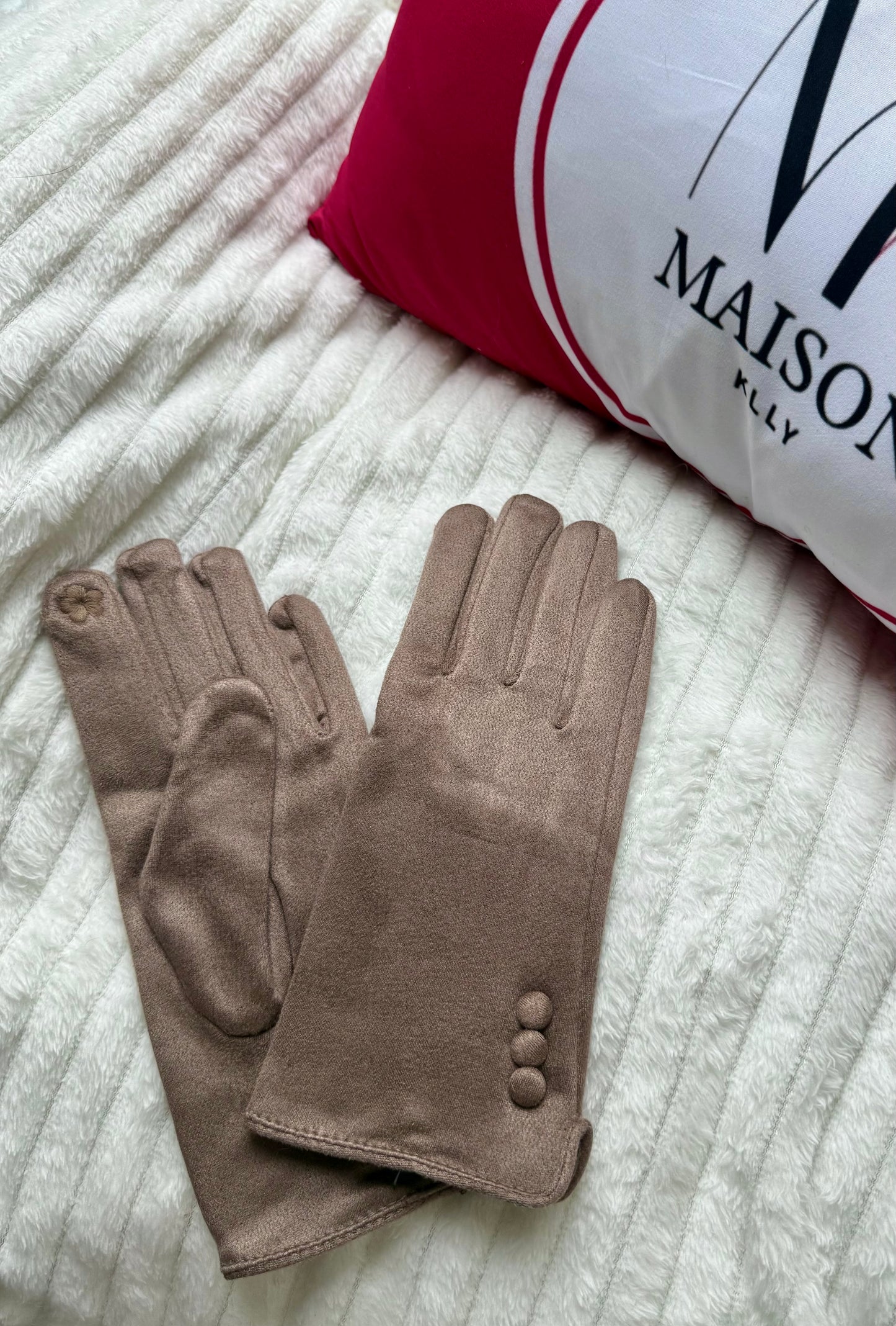 GANTS TACTILE TAUPE - MaisonKLLY