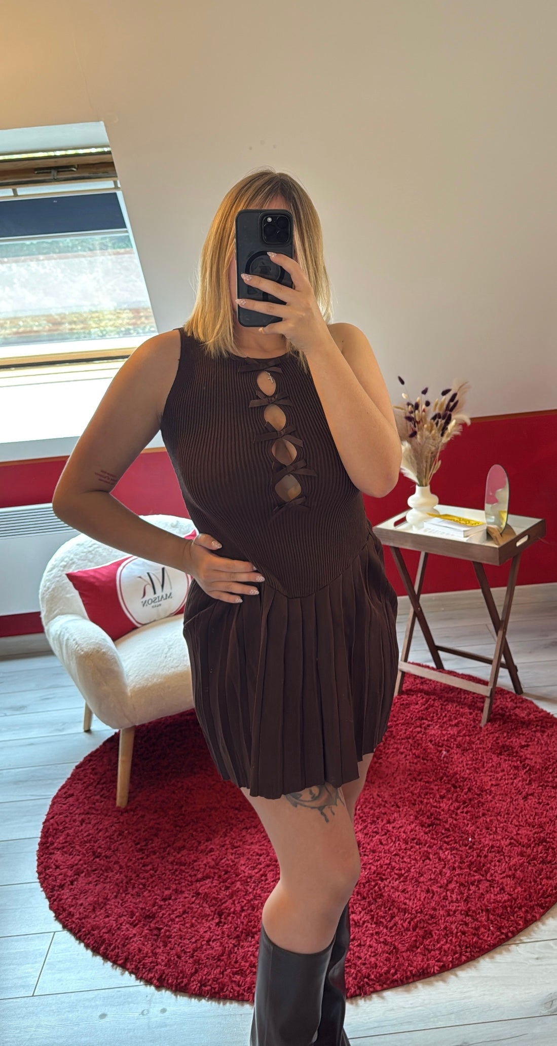 ROBE EN MAILLE CHOCOLAT