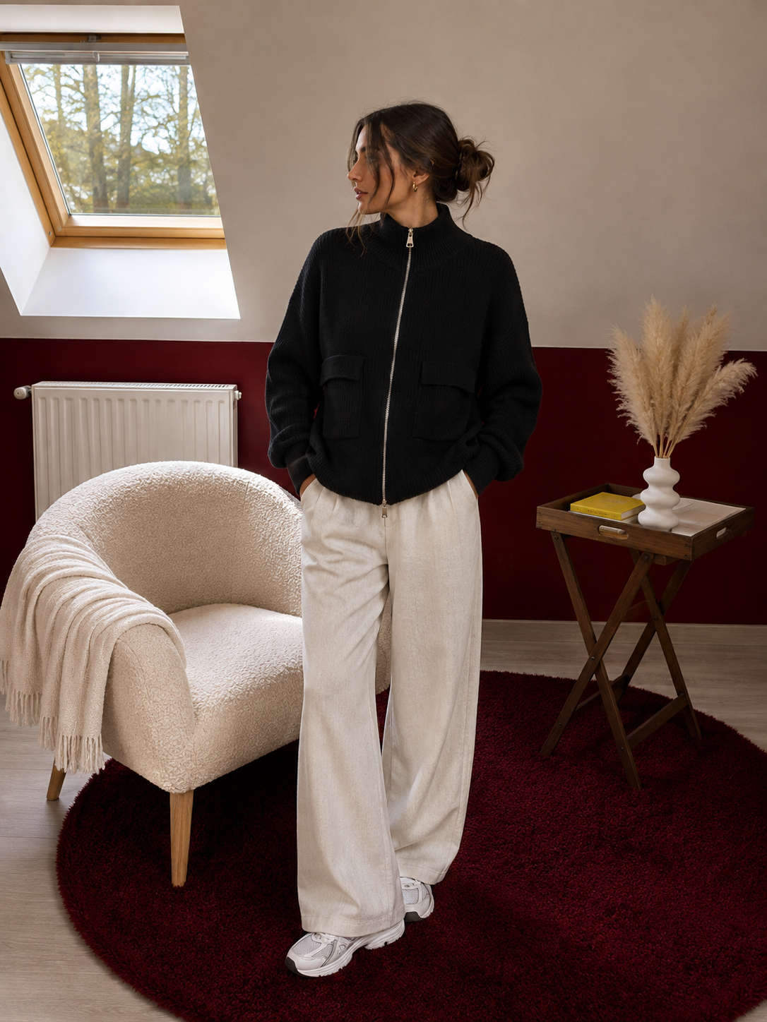 GILET MAILLE NOIR - MaisonKLLY