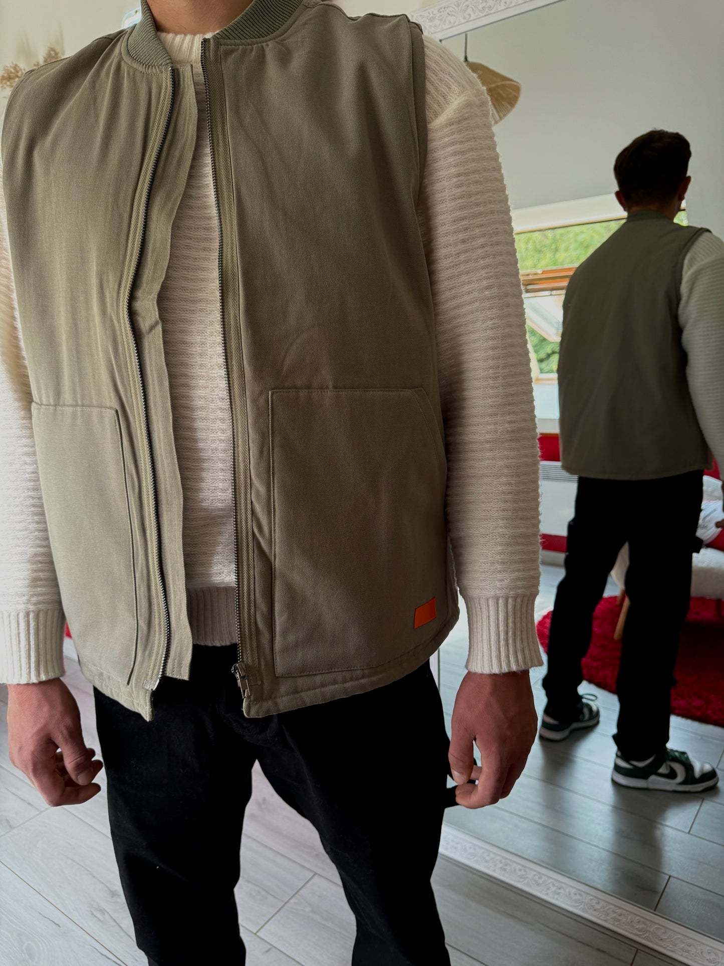 VESTE SANS MANCHE KAKI - MaisonKLLY