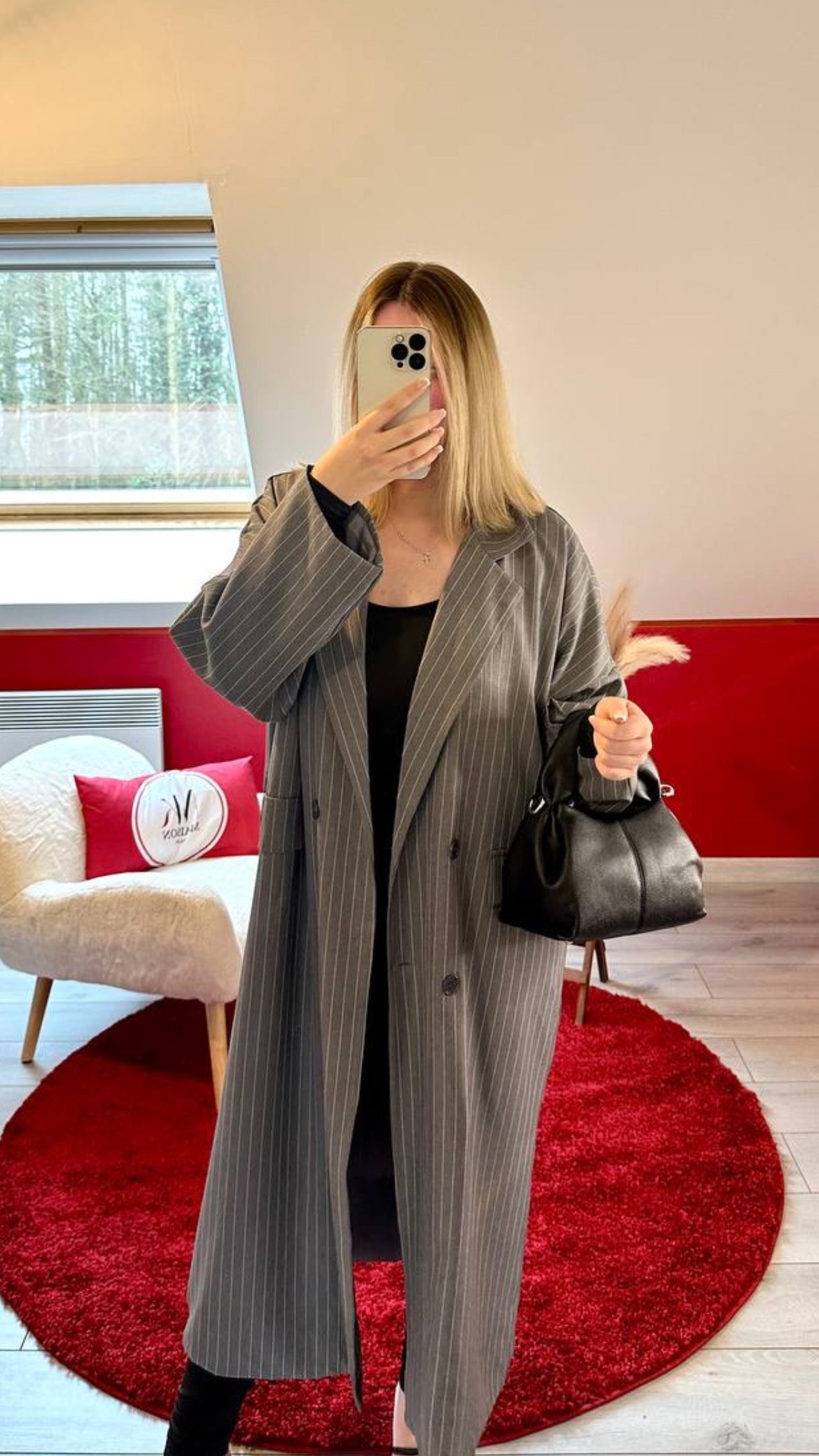 VESTE BLAZER OVERSIZE GRISES - MaisonKLLY