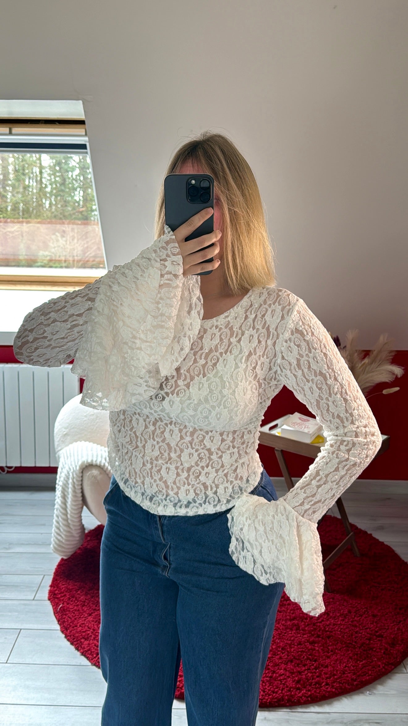 HAUT DENTELLE BLANC - MaisonKLLY