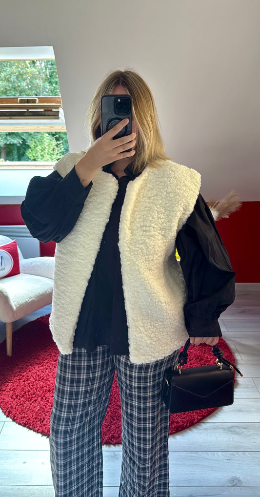 VESTE MOUMOUTE SANS MANCHE BLANCHE - MaisonKLLY