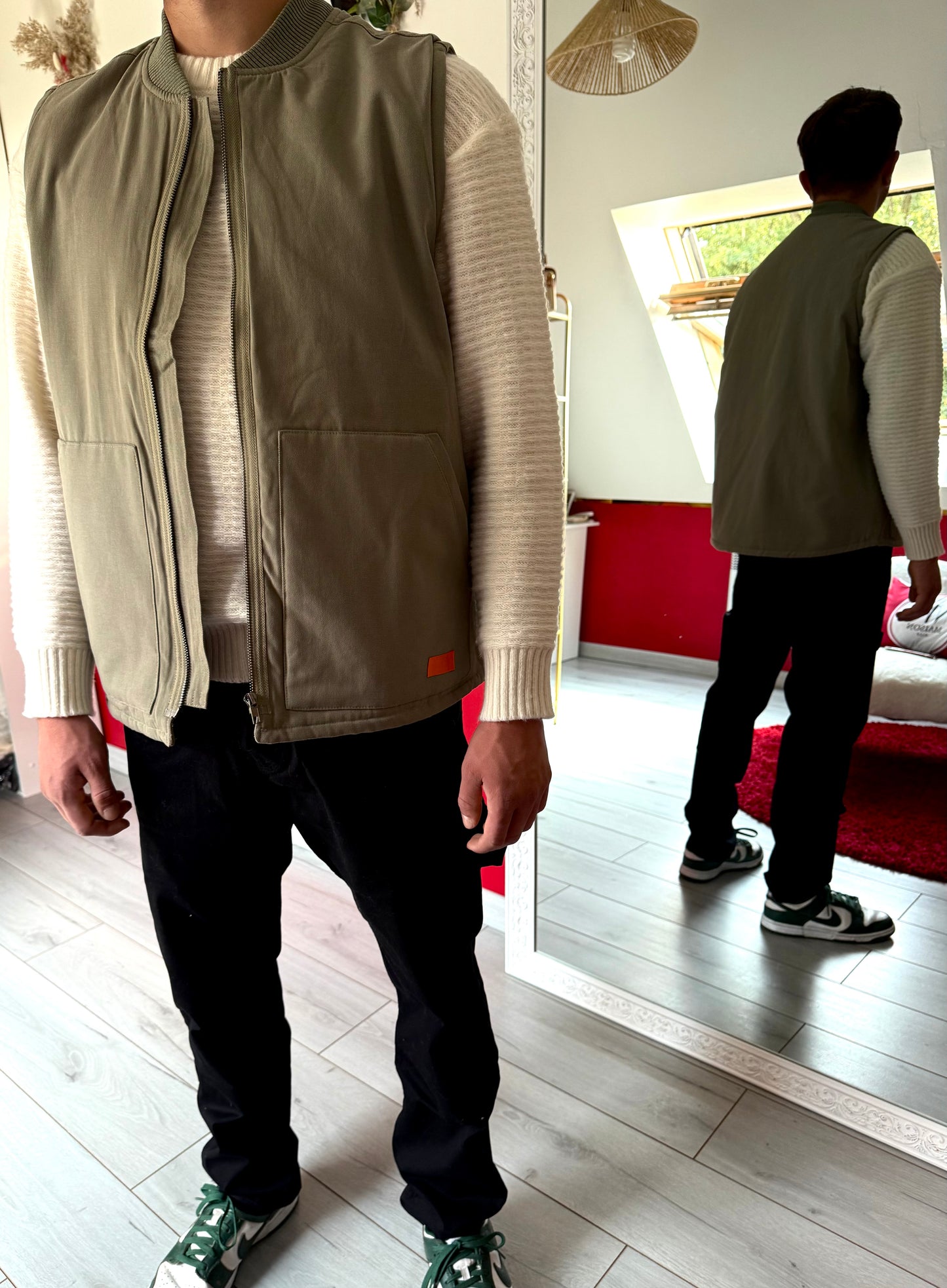 VESTE SANS MANCHE KAKI - MaisonKLLY