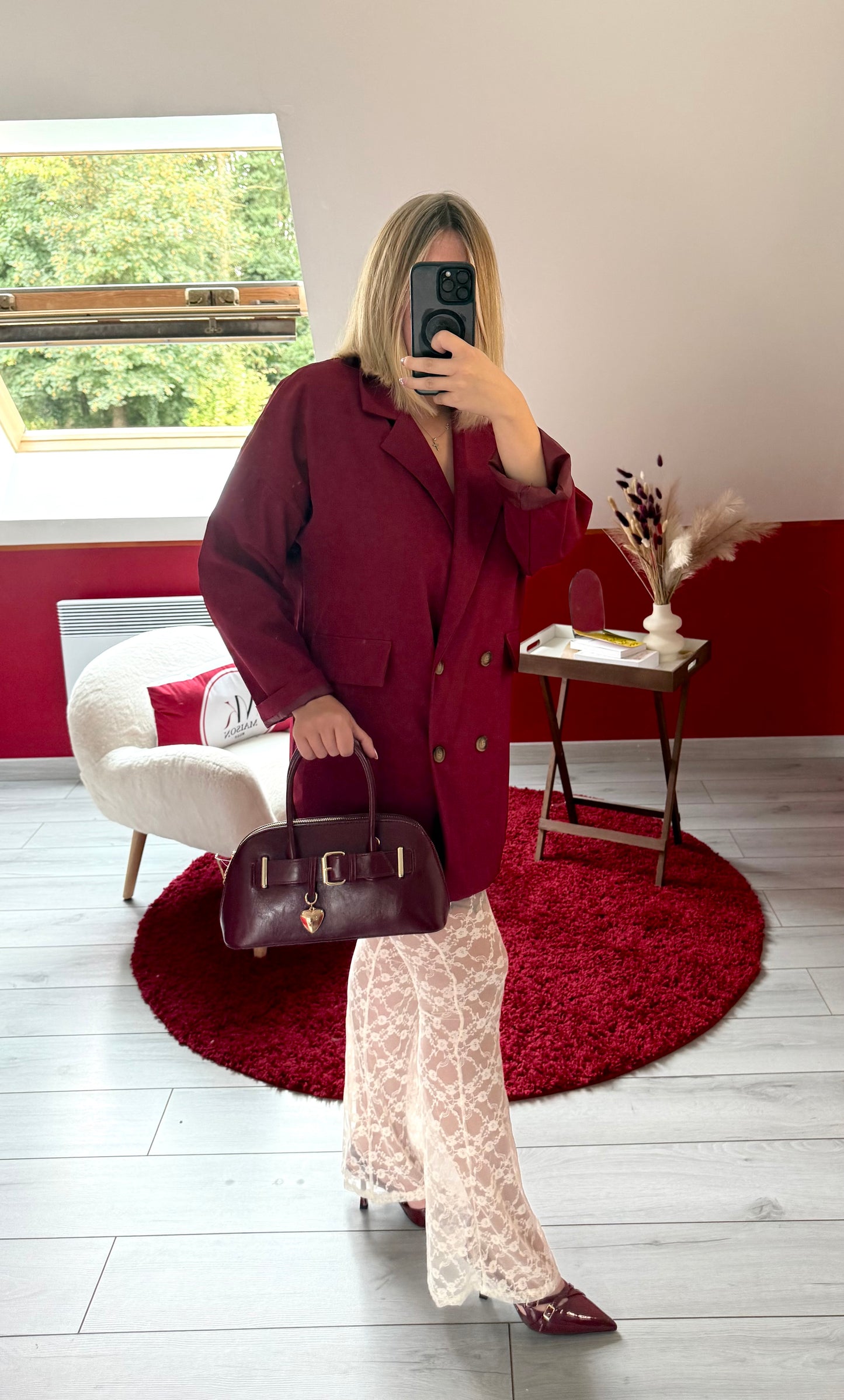 BLAZER OVERSIZE BORDEAUX - MaisonKLLY