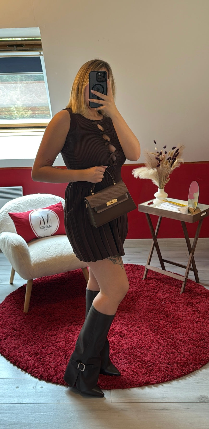 ROBE EN MAILLE CHOCOLAT
