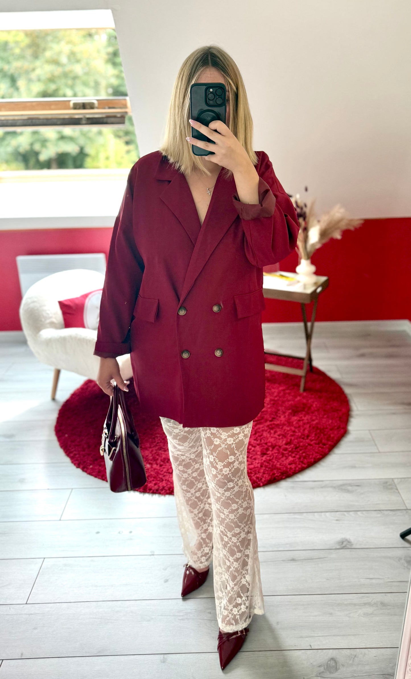 BLAZER OVERSIZE BORDEAUX - MaisonKLLY
