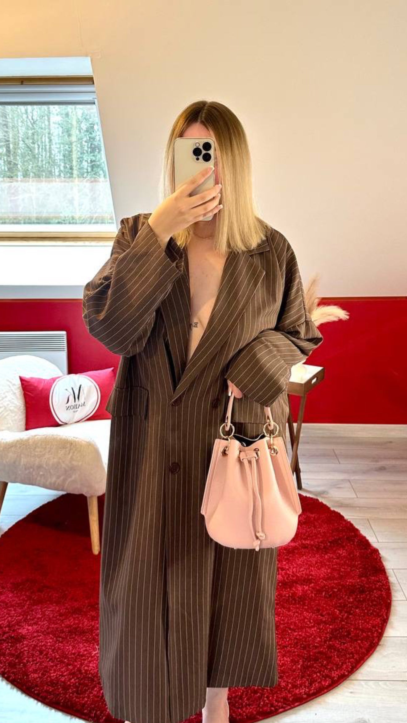 VESTE BLAZER OVERSIZE CHOCOLAT - MaisonKLLY