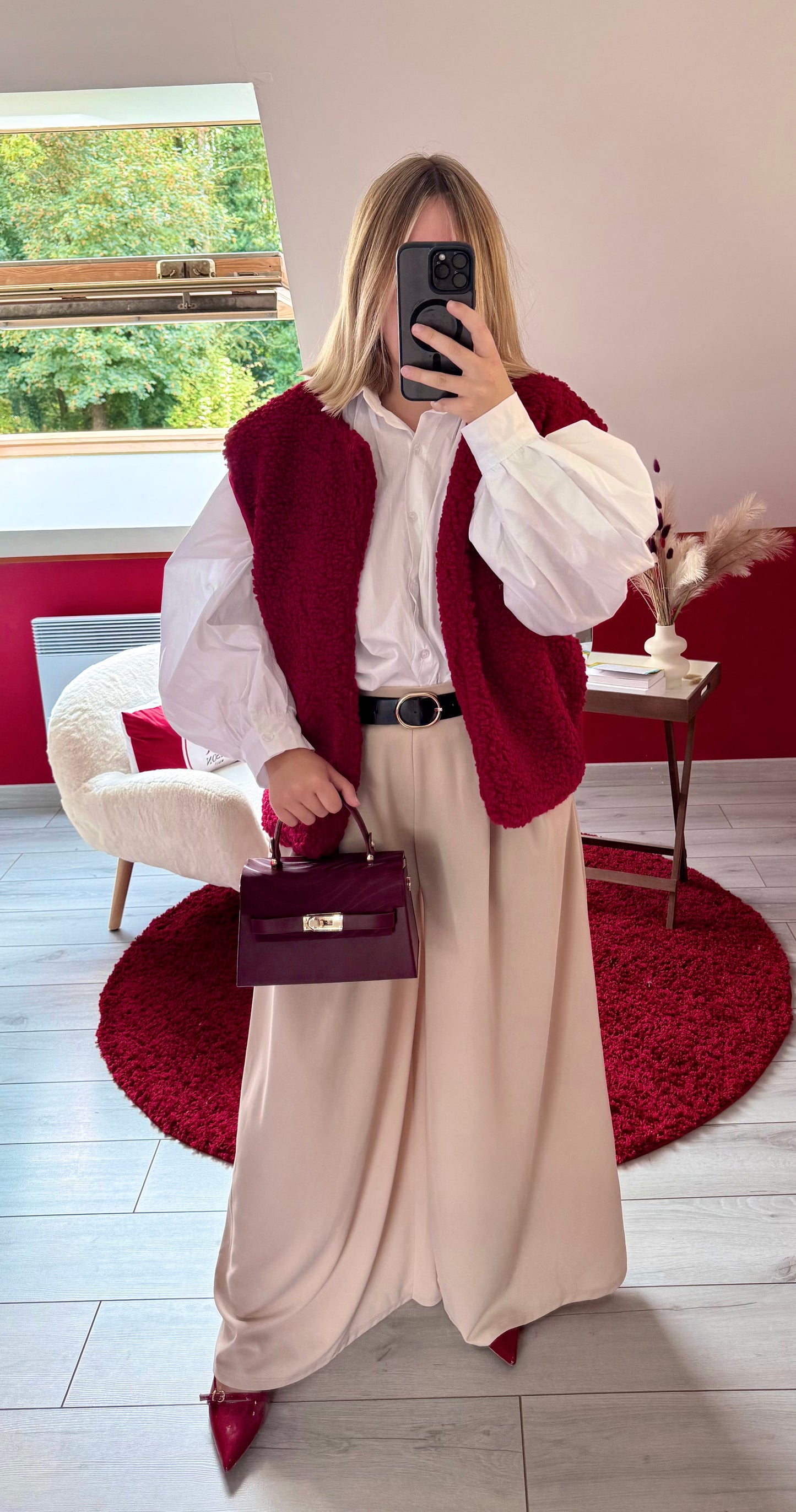 VESTE MOUMOUTE SANS MANCHE BORDEAUX - MaisonKLLY