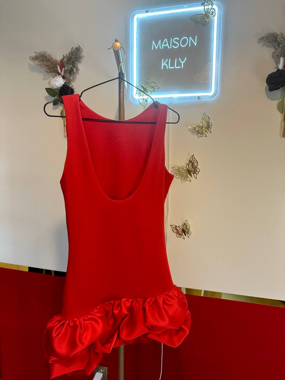 ROBE COMBI SHORT ROUGE - MaisonKLLY