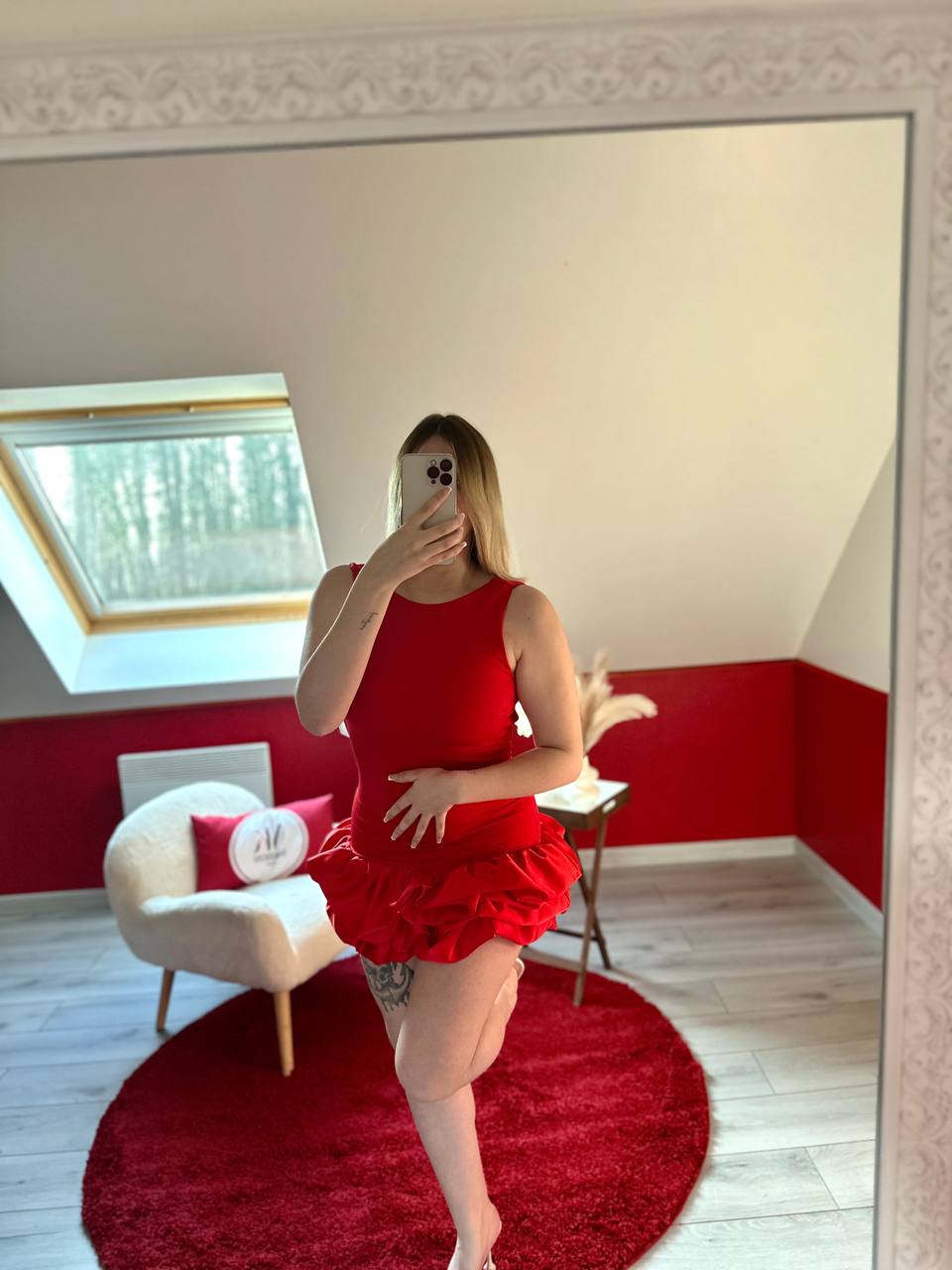 ROBE COMBI SHORT ROUGE - MaisonKLLY