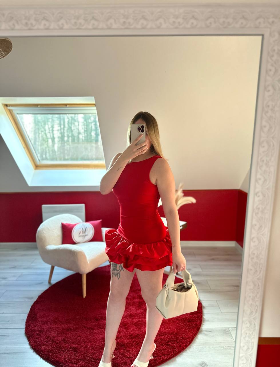 ROBE COMBI SHORT ROUGE - MaisonKLLY