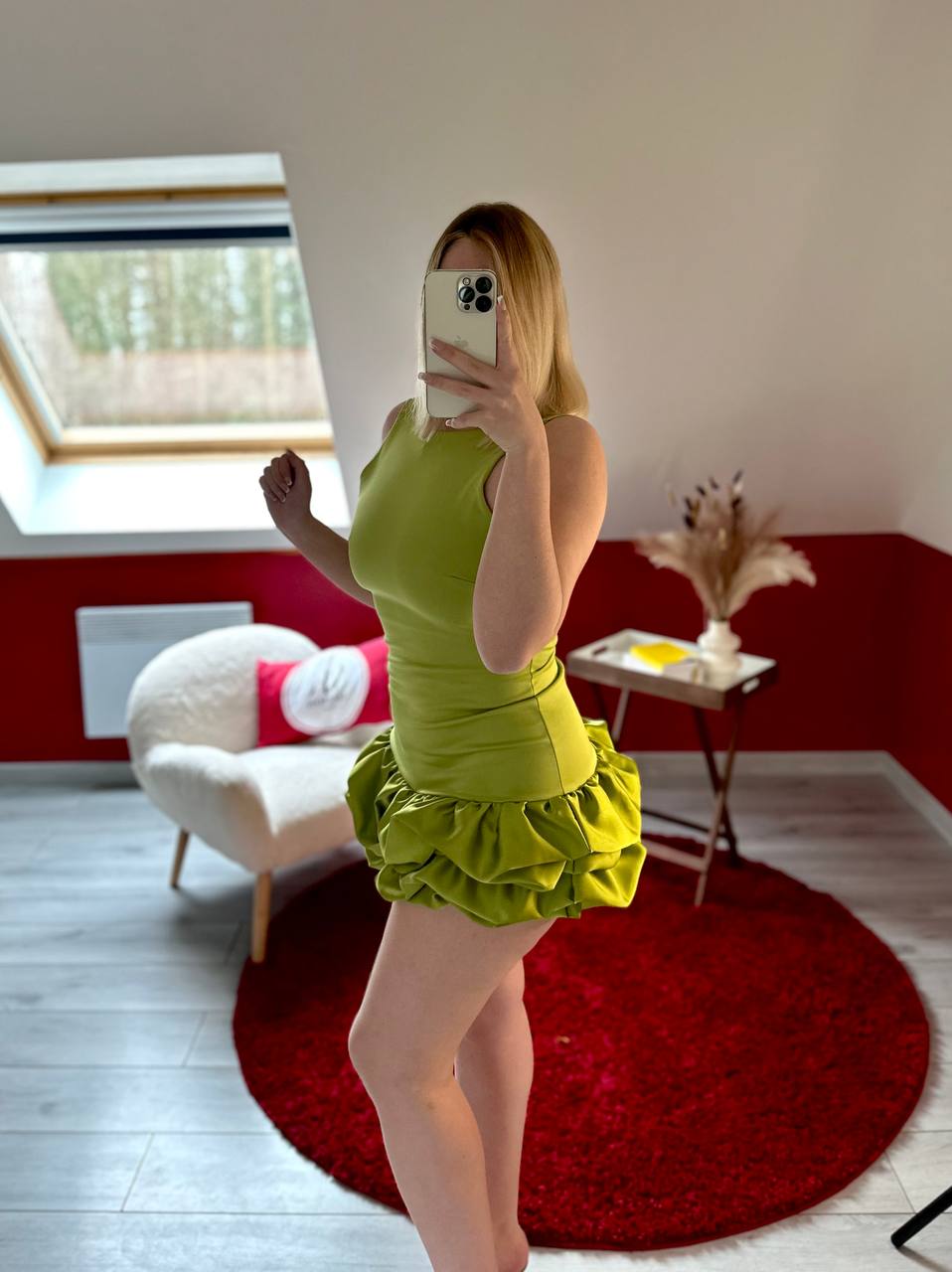 ROBE COMBI-SHORT VERTE - MaisonKLLY