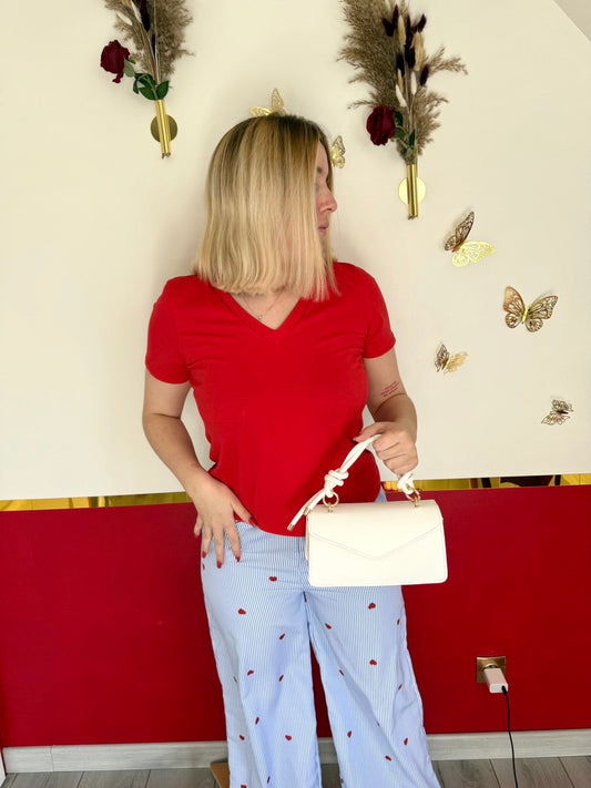 T-SHIRT ROUGE COTON - MaisonKLLY