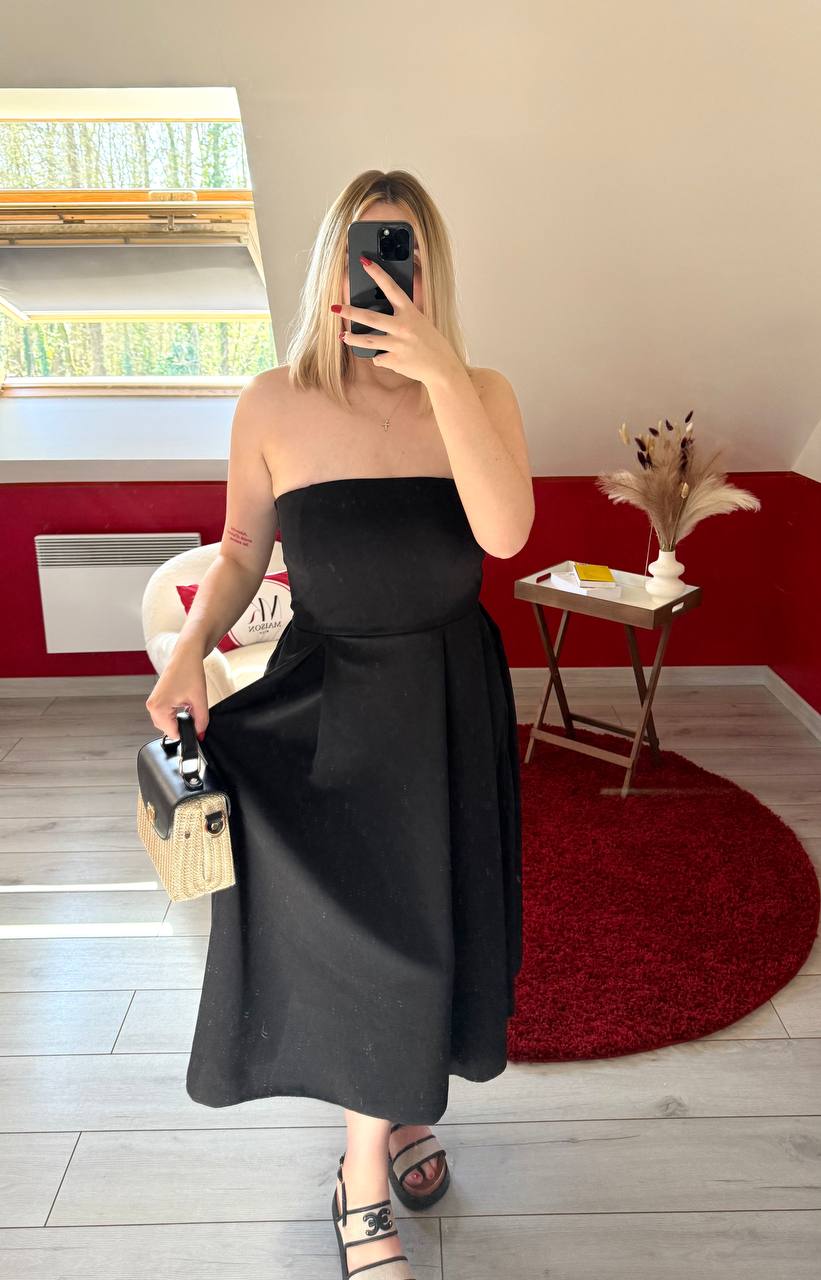 ROBE BUSTIER NOIR - MaisonKLLY