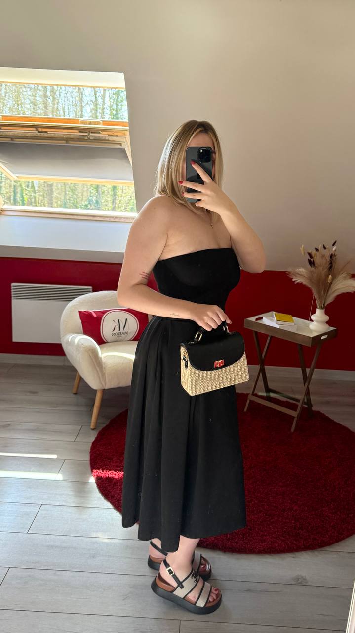 ROBE BUSTIER NOIR - MaisonKLLY