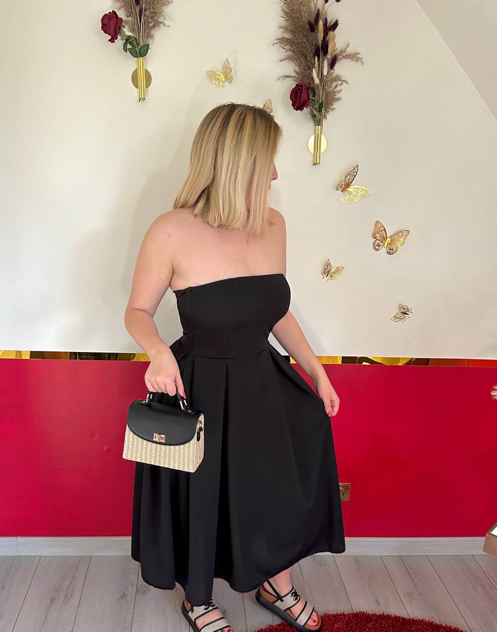 ROBE BUSTIER NOIR - MaisonKLLY