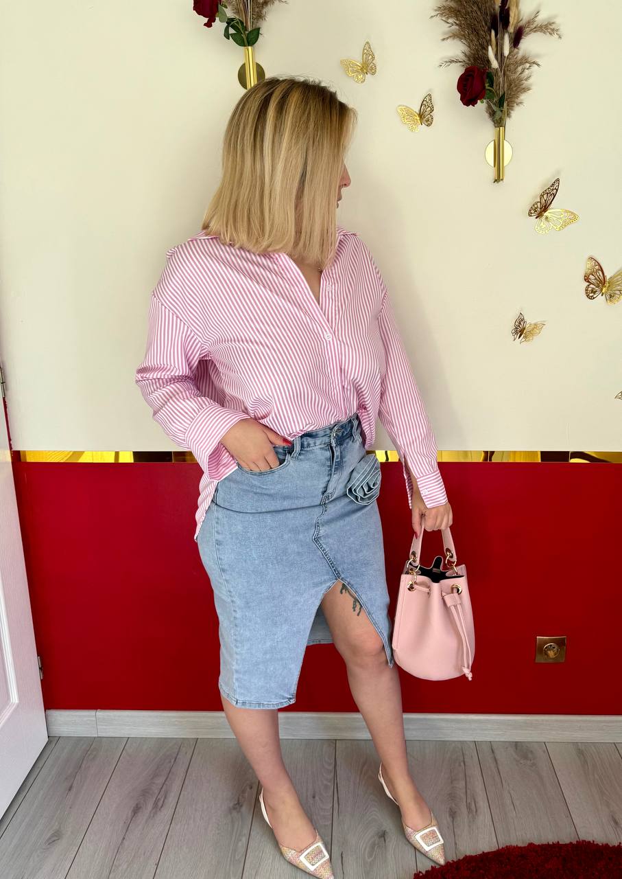 CHEMISE NOEUD ROSE - MaisonKLLY