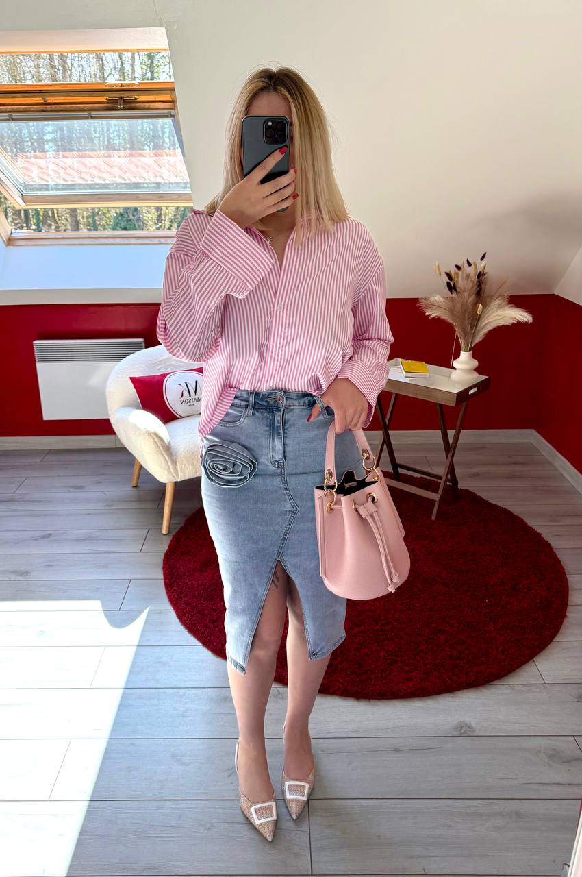 CHEMISE NOEUD ROSE - MaisonKLLY
