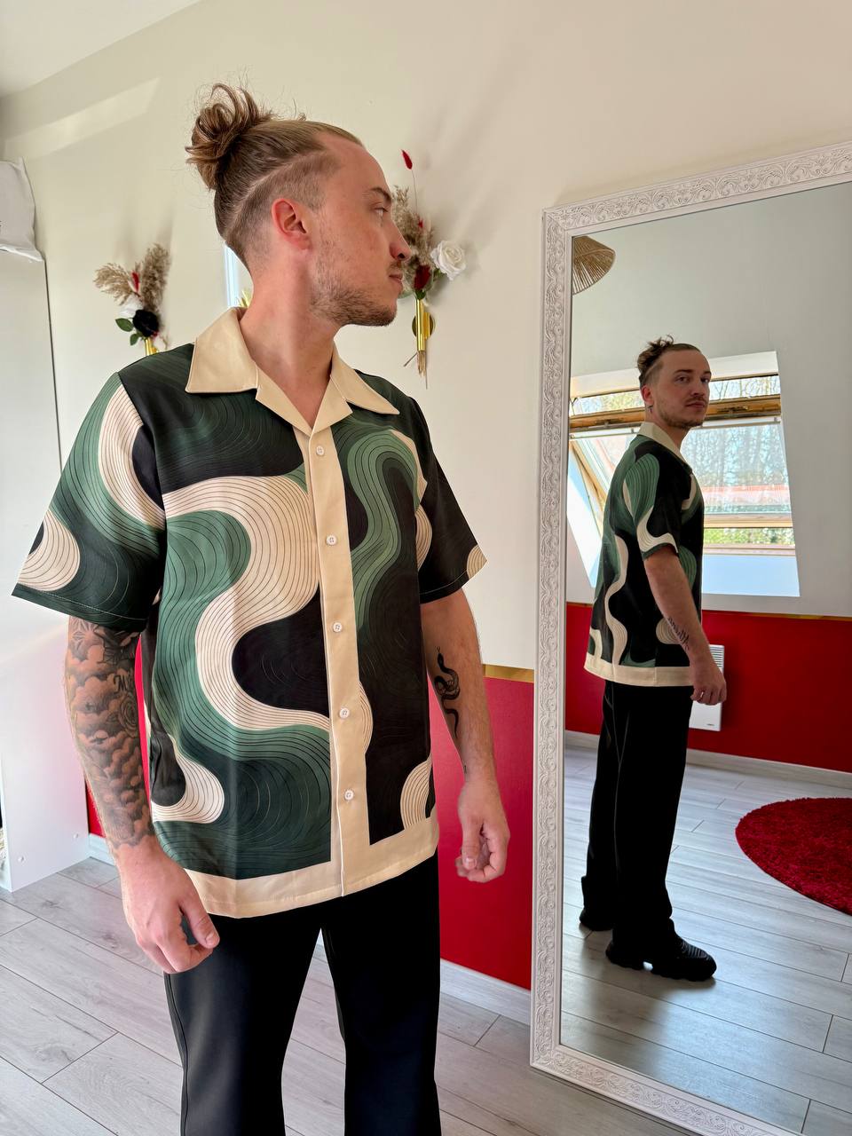 CHEMISE VERT/NOIR - MaisonKLLY