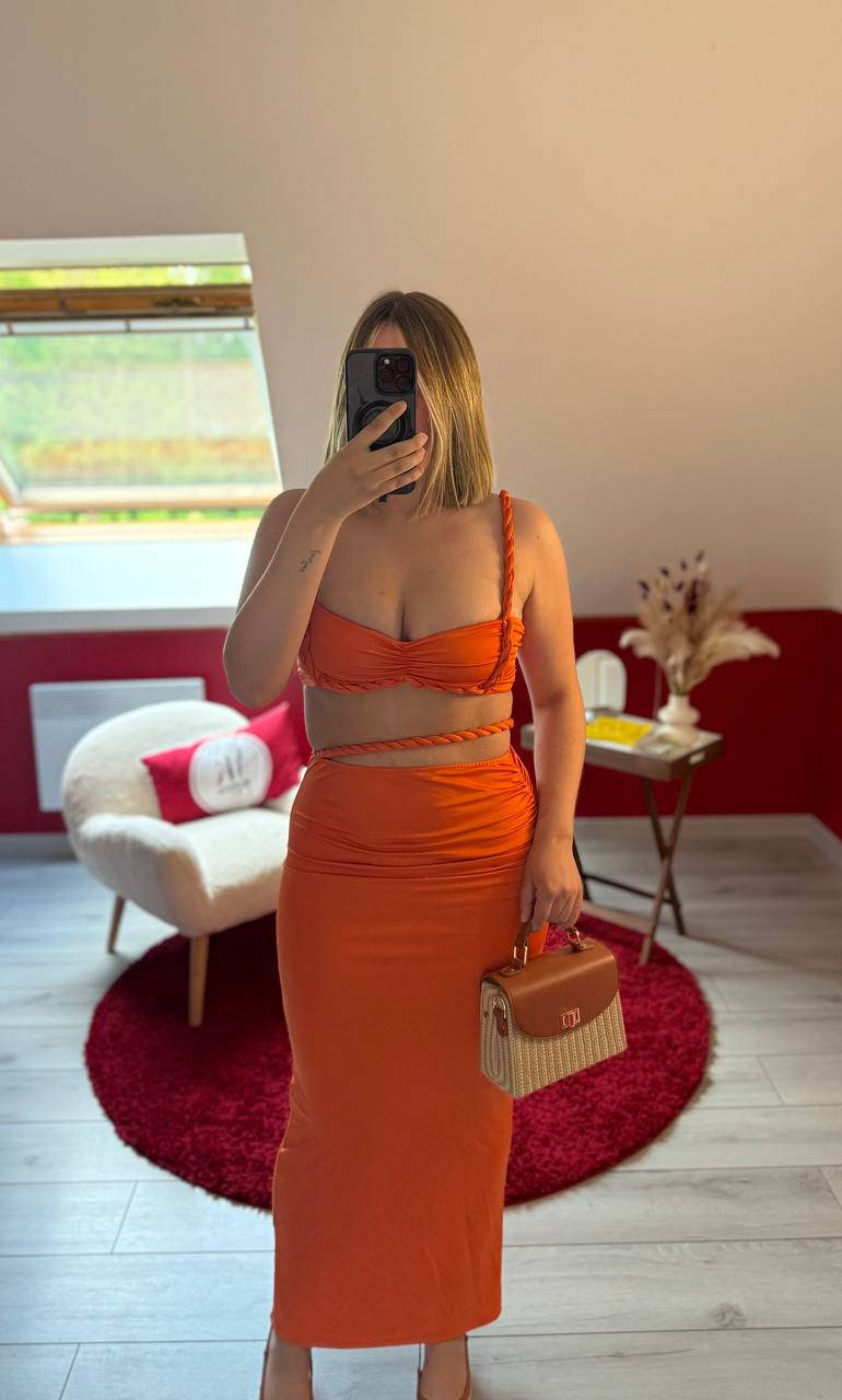 ENSEMBLE TRESSE ORANGE - MaisonKLLY
