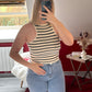 TOP RAYURE BEIGE - MaisonKLLY