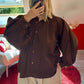 CHEMISE MANCHE BOUFFANTE CHOCOLAT - MaisonKLLY