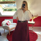 PANTALON FLUIDE BORDEAUX AVEC CEINTURE - MaisonKLLY