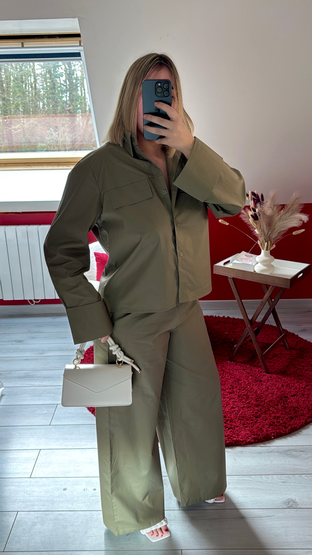 ENSEMBLE CHEMISE COTON KAKI - MaisonKLLY