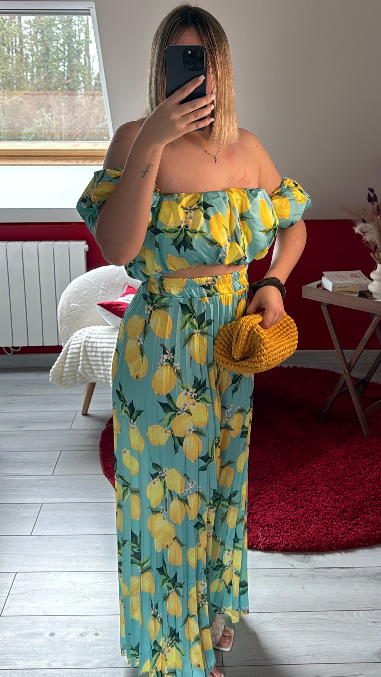 ENSEMBLE SATIN CITRON VERT D’EAU - MaisonKLLY