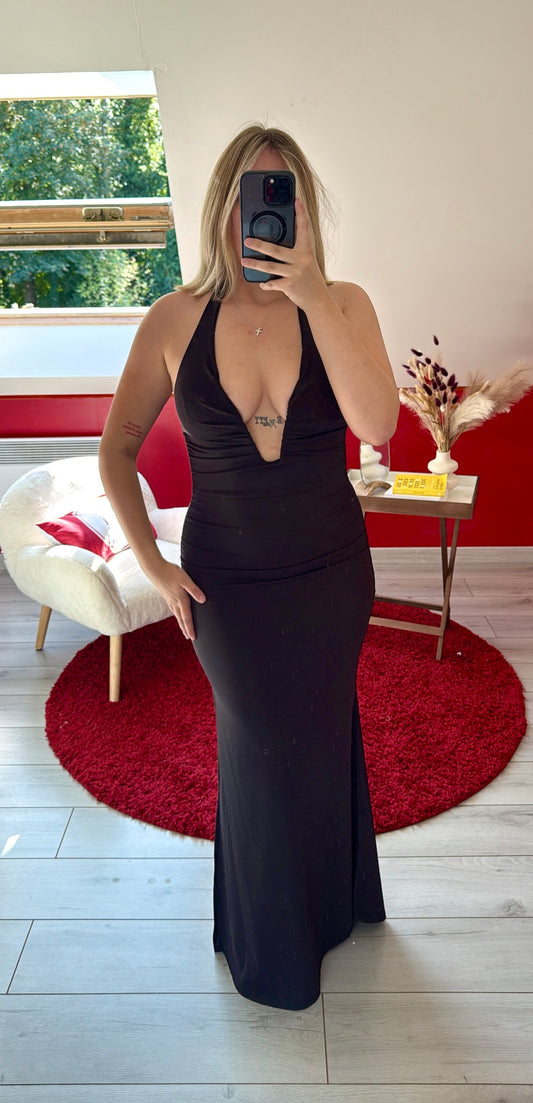 ROBE SATIN NOIR