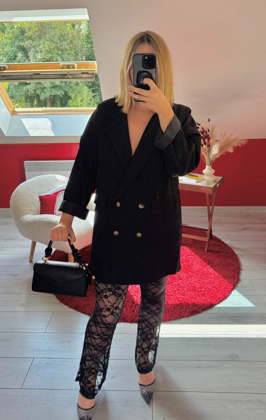 BLAZER OVERSIZE NOIR - MaisonKLLY