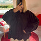 CHEMISE MANCHE BOUFFANTE NOIR - MaisonKLLY